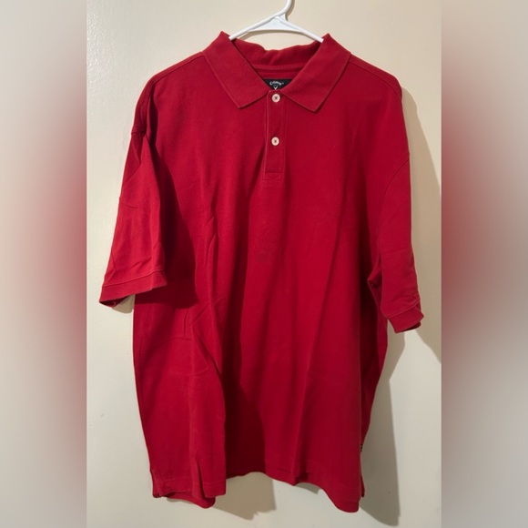 Callaway Men’s‎ Polo Shirt Size XL Red Gold Top Short Sleeve Casual Work Party - Picture 1 of 9